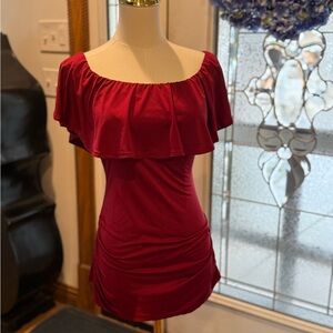 Ruched off the shoulder top